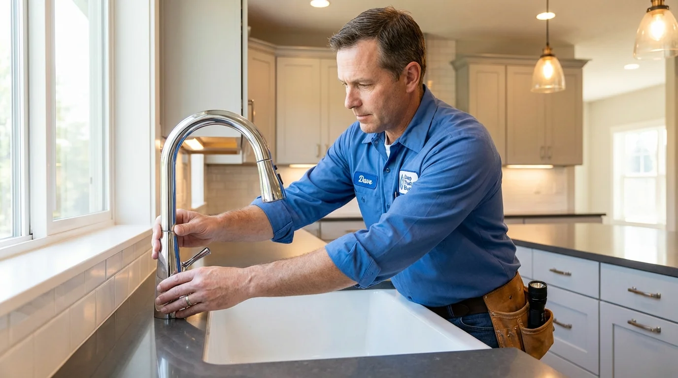 Kitchen faucet installation by Johns Plumbing LLC in Dillonvale